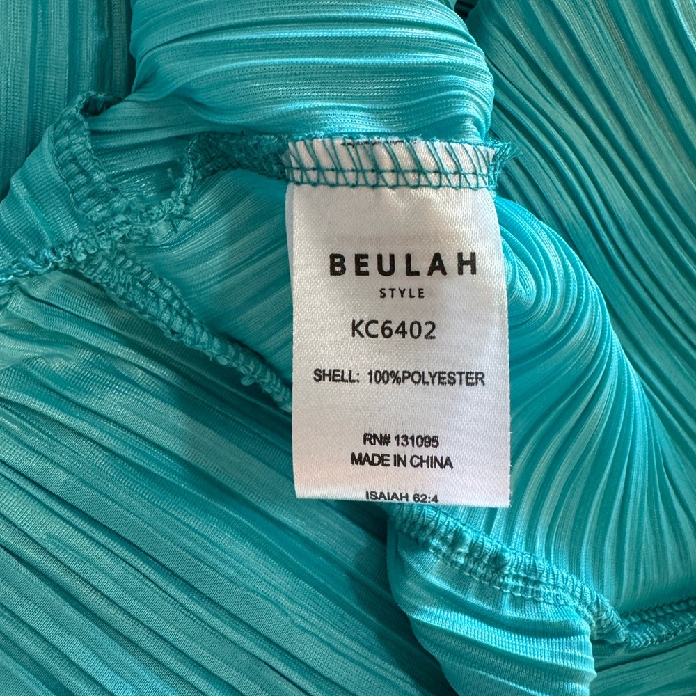 NWT Beulah Turquoise Pleated Top & Skirt Set One Size - Picture 10 of 16